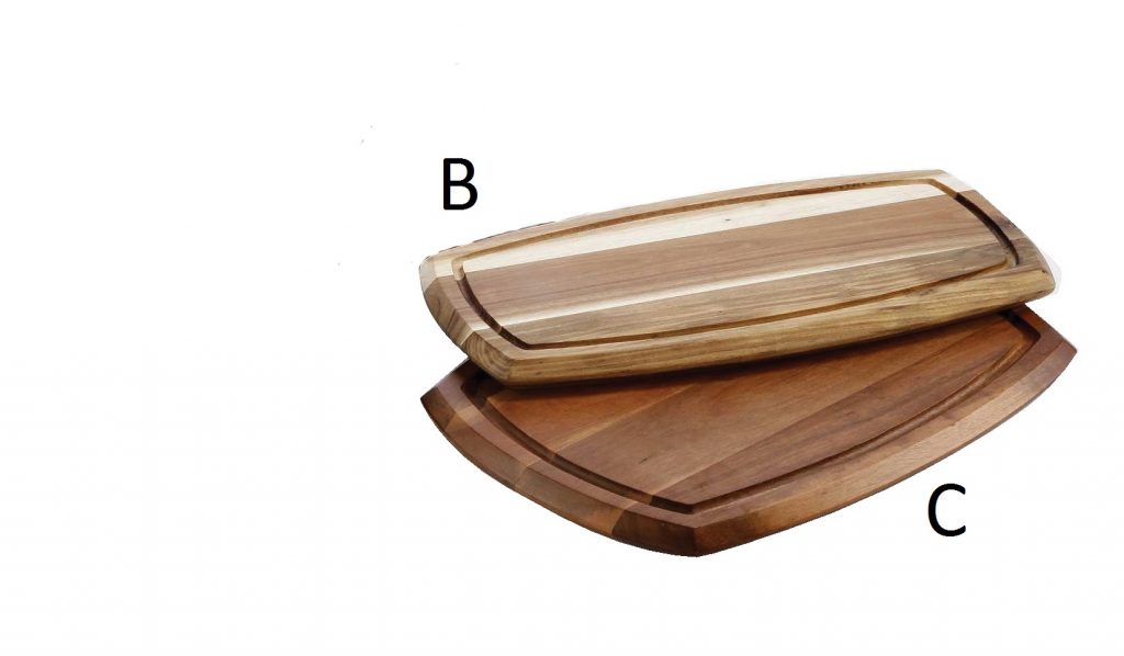 WOODEN SERVING BOARD -REVERSIBLE – 255 x 360 x 20mm