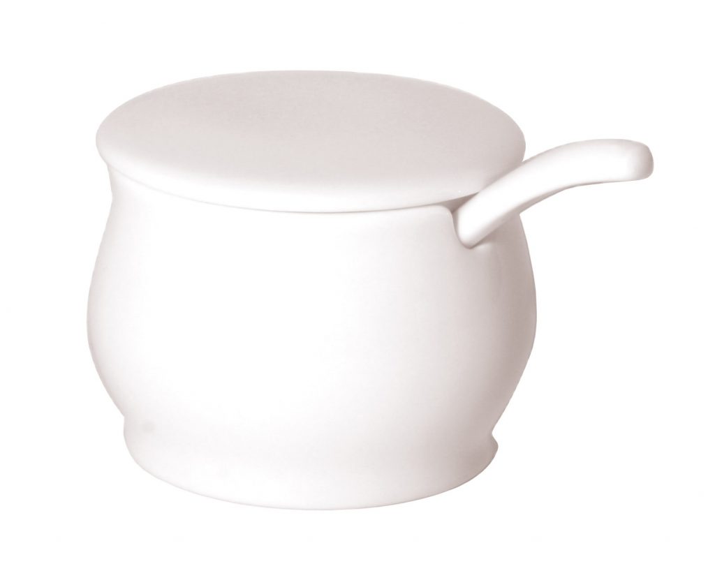CLASSIC NEW BONE-MUSTARD POT WITH SLOTTED LID (Note: Please specify order code for correct sizes/product when placing order)